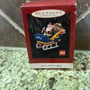 1994 Hallmark Keepsake Santa's LEGO Sleigh Ornament QX5453 EUC w/ Box